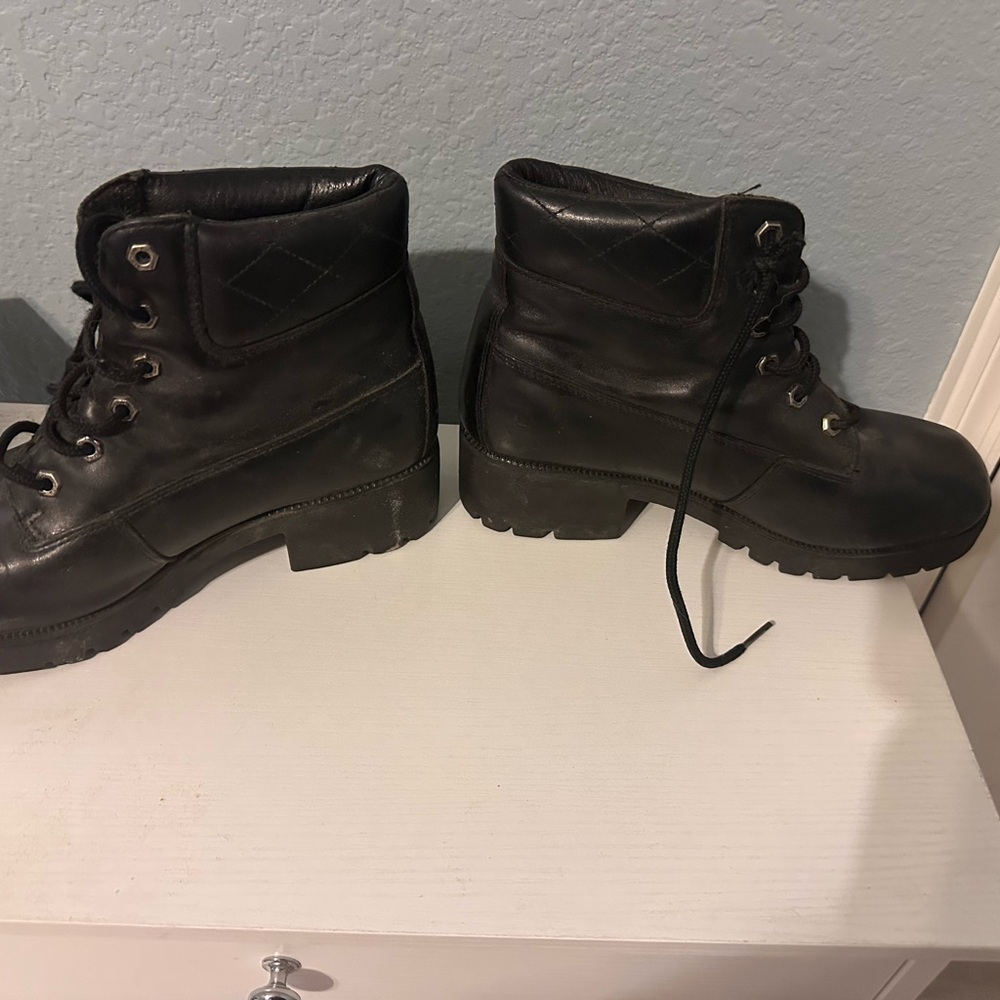 Harley-Davidson Black Lace-Up Boots